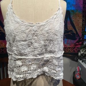 White lace camisole tank top